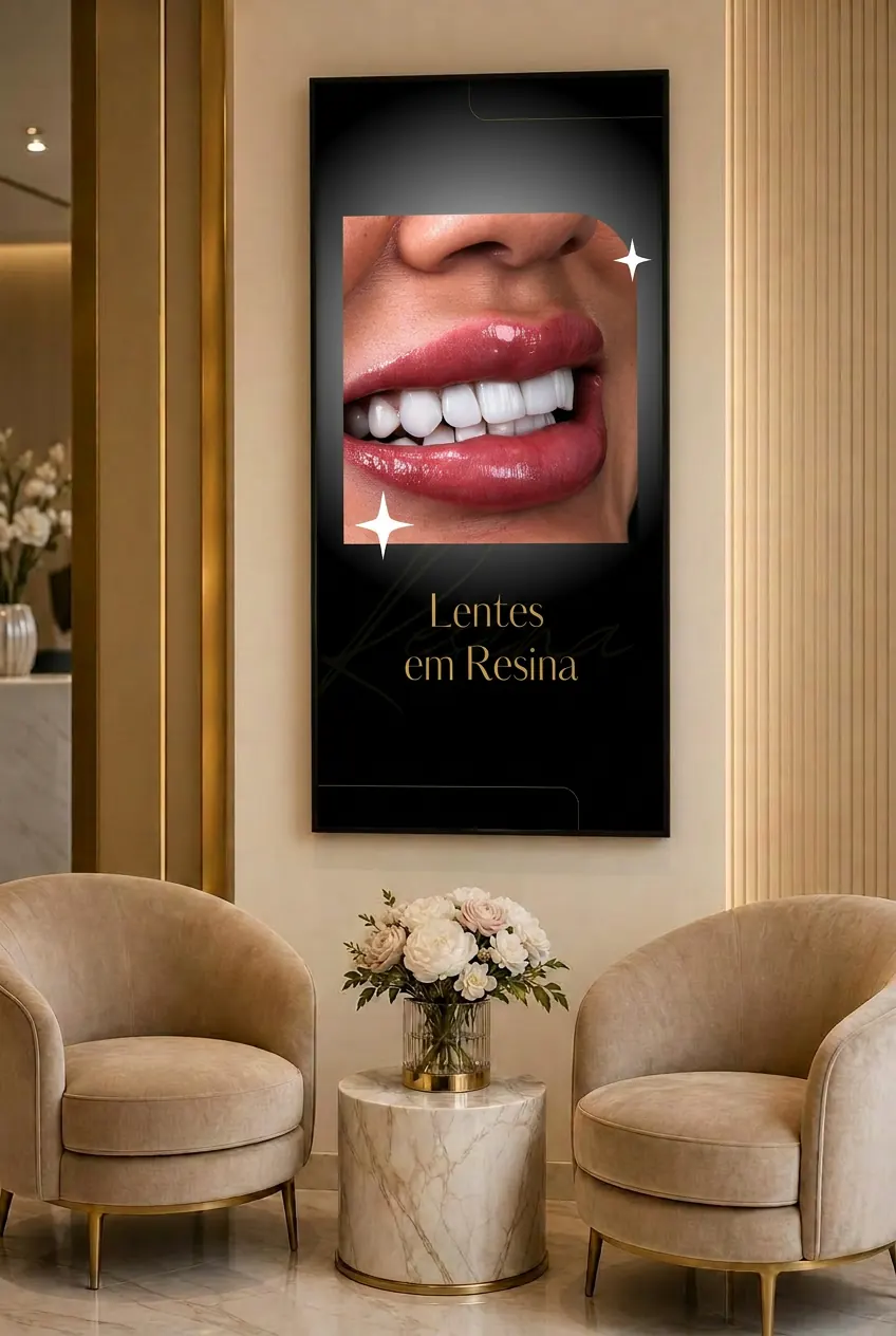 TV vertical com conteúdo de procedimentos